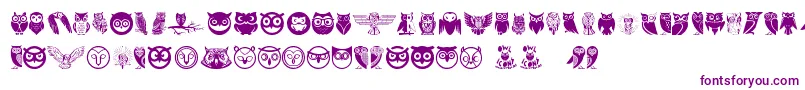 Owl Font – Purple Fonts on White Background