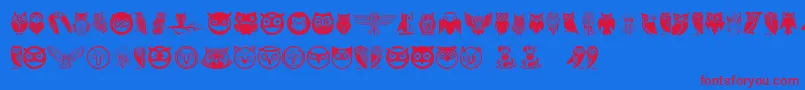Owl Font – Red Fonts on Blue Background