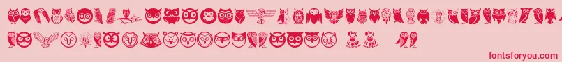 Owl Font – Red Fonts on Pink Background