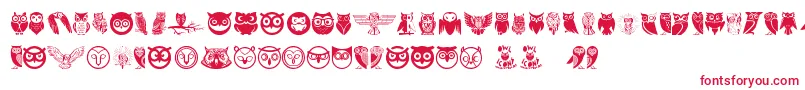 Owl Font – Red Fonts on White Background
