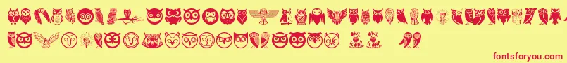 Owl Font – Red Fonts on Yellow Background