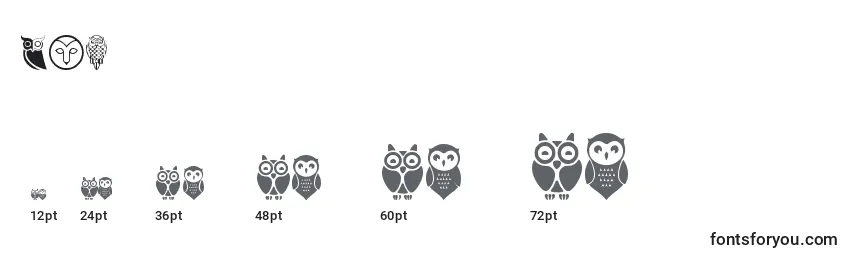 Tamanhos de fonte Owl