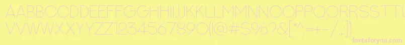 NextArtThin Font – Pink Fonts on Yellow Background