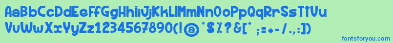 RhumBanane Font – Blue Fonts on Green Background