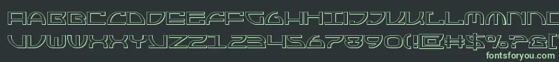 フォントJumptroops3D – 黒い背景に緑の文字