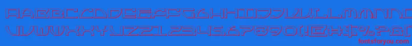Fonte Jumptroops3D – fontes vermelhas em um fundo azul