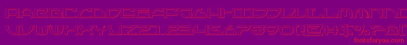 Jumptroops3D-Schriftart – Rote Schriften auf violettem Hintergrund
