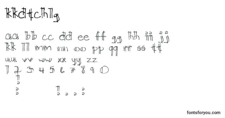 Schriftart Kkdtchlg – Alphabet, Zahlen, spezielle Symbole