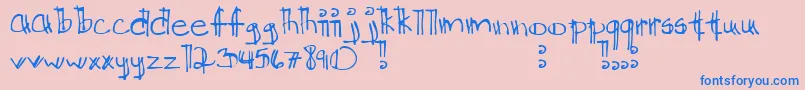 Kkdtchlg Font – Blue Fonts on Pink Background