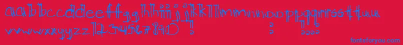 Шрифт Kkdtchlg – синие шрифты на красном фоне