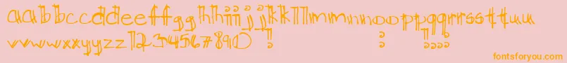 Kkdtchlg Font – Orange Fonts on Pink Background