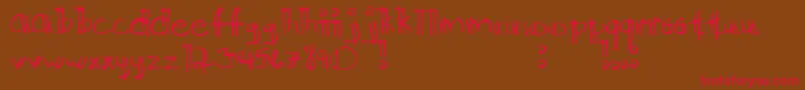 Kkdtchlg Font – Red Fonts on Brown Background