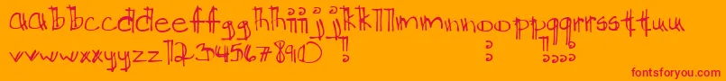 Kkdtchlg Font – Red Fonts on Orange Background