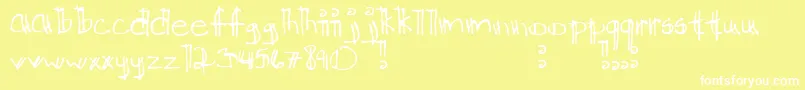 Kkdtchlg Font – White Fonts on Yellow Background
