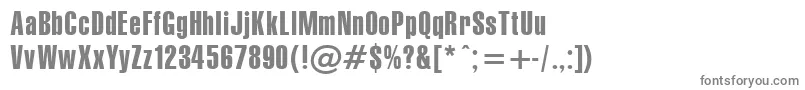 Gymnasiactt-fontti – harmaat kirjasimet valkoisella taustalla