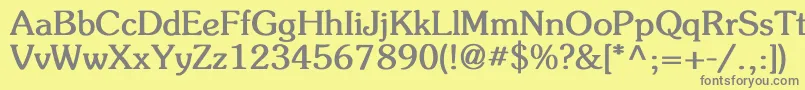 Weitere Informationen zur FlicknerBold-Schriftart FlicknerBold-Schriftart – Graue Schriften auf gelbem Hintergrund