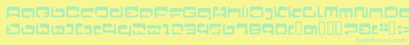 LvdcFool22-fontti – vihreät fontit keltaisella taustalla