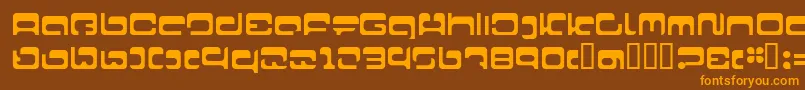 LvdcFool22-fontti – oranssit fontit ruskealla taustalla