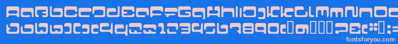 LvdcFool22 Font – Pink Fonts on Blue Background