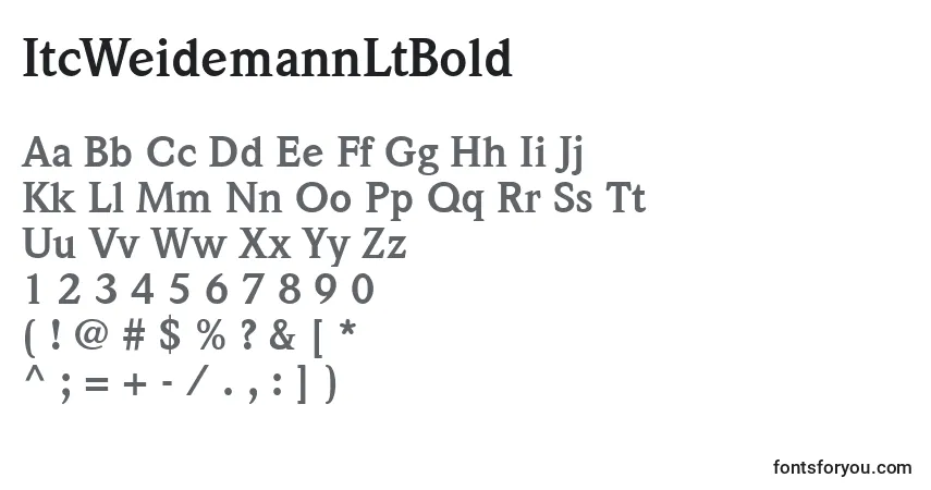 ItcWeidemannLtBoldフォント–アルファベット、数字、特殊文字