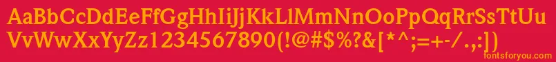 ItcWeidemannLtBold Font – Orange Fonts on Red Background