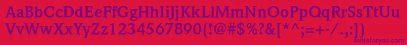 ItcWeidemannLtBold Font – Purple Fonts on Red Background