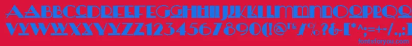 フォントHerald – 赤い背景に青い文字