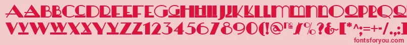 フォントHerald – ピンクの背景に赤い文字