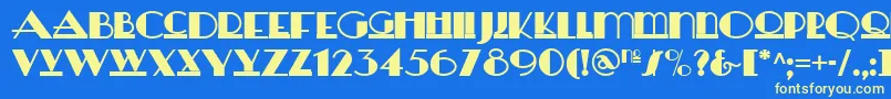 フォントHerald – 黄色の文字、青い背景