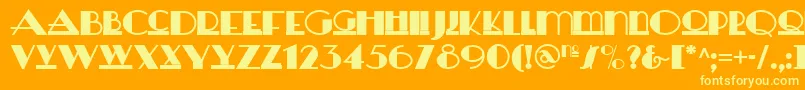 フォントHerald – オレンジの背景に黄色の文字