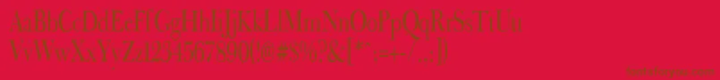 フォントFradna – 赤い背景に茶色の文字