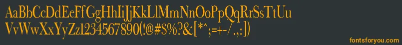 フォントFradna – 黒い背景にオレンジの文字