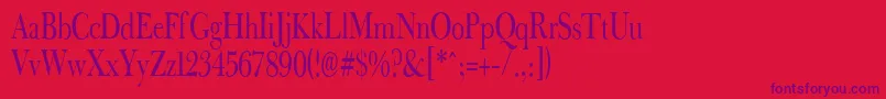 Fradna-fontti – violetit fontit punaisella taustalla