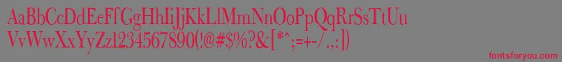 Fradna-Schriftart – Rote Schriften auf grauem Hintergrund