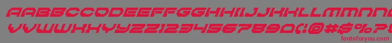 Pulsarclasssolidsuperital Font – Red Fonts on Gray Background