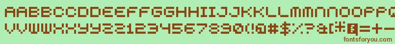 5squaredPixel Font – Brown Fonts on Green Background