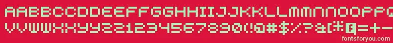 5squaredPixel Font – Green Fonts on Red Background