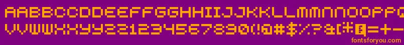 5squaredPixel Font – Orange Fonts on Purple Background