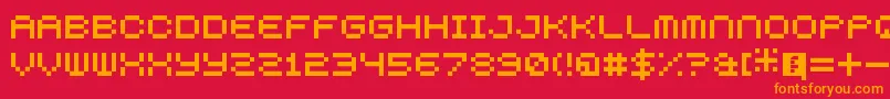 5squaredPixel Font – Orange Fonts on Red Background