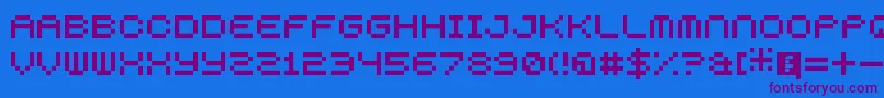 5squaredPixel Font – Purple Fonts on Blue Background