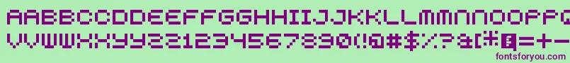 5squaredPixel Font – Purple Fonts on Green Background