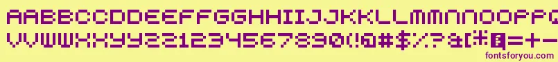 5squaredPixel Font – Purple Fonts on Yellow Background