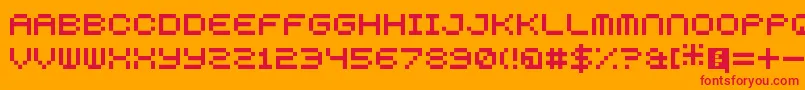 5squaredPixel Font – Red Fonts on Orange Background