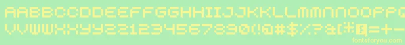 5squaredPixel Font – Yellow Fonts on Green Background