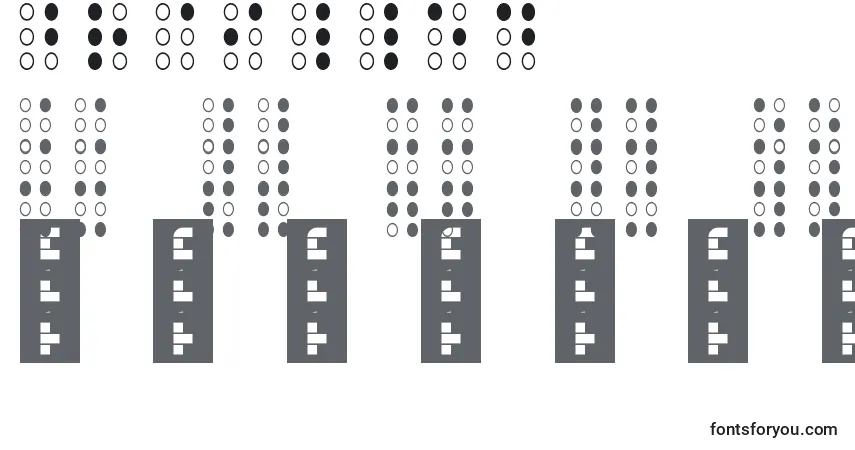 Fuente Brailled - alfabeto, números, caracteres especiales