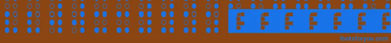 Brailled Font – Blue Fonts on Brown Background