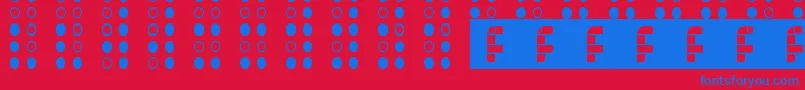 Brailled Font – Blue Fonts on Red Background