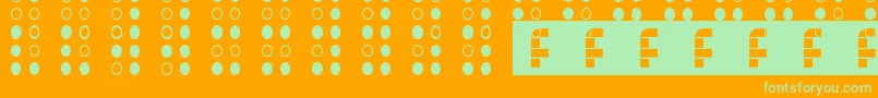 Brailled Font – Green Fonts on Orange Background