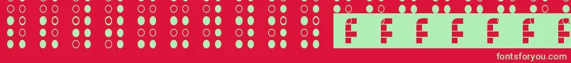 フォントBrailled – 赤い背景に緑の文字