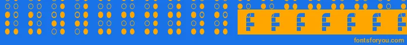 Brailled Font – Orange Fonts on Blue Background